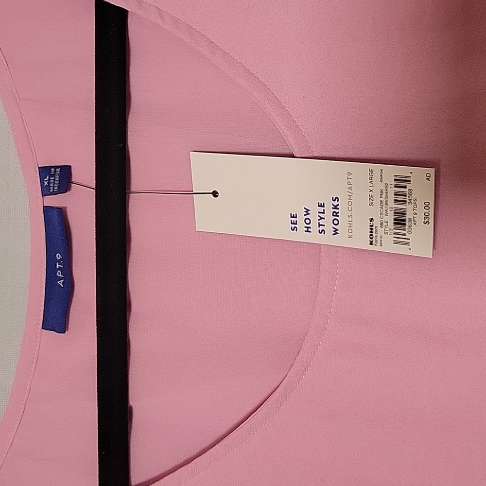 Apt 9 Pink Tiered Top Sz XL NWT - Picture 4 of 9